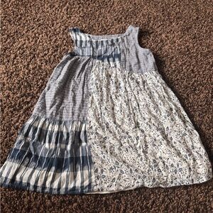 Holding Horses Blue Sleeveless Prairie Boho Ivy Patchwork Dress Size Small